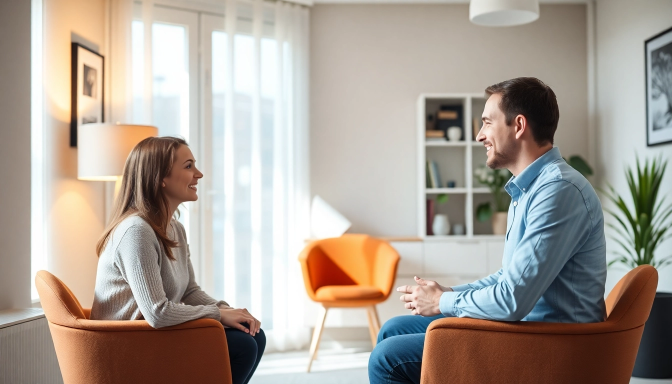 Psycholog Lublin providing empathetic counseling session in a comfortable, professional environment aimed at mental well-being.