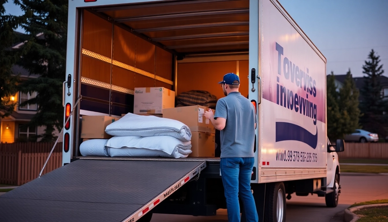 Apex Movers in Calgary efficiently handling residential move with professional team and moving truck.