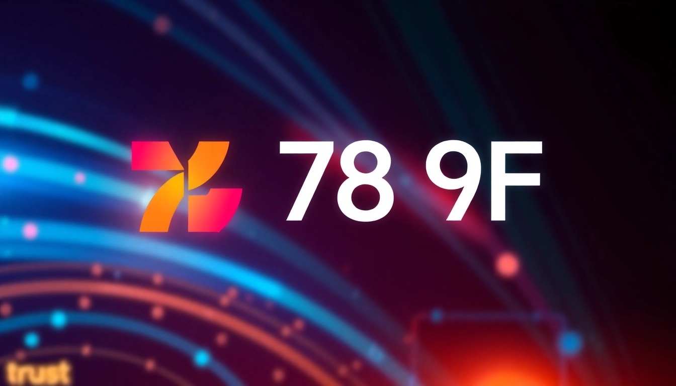 Dynamic image highlighting the 789F brand's online service platform with digital interface elements and engaging visuals, emphasizing professionalism and modernity.