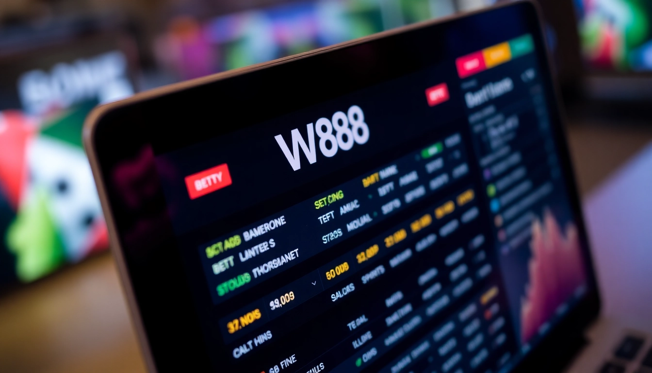 W88 online betting platform with vibrant interface and sports betting options, easy to navigate for users.