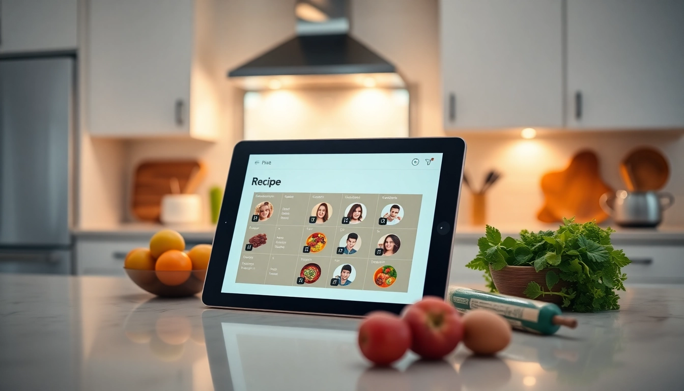 Effortless recipe manager app displayed on a tablet, helping home cooks organize and plan meals efficiently.
