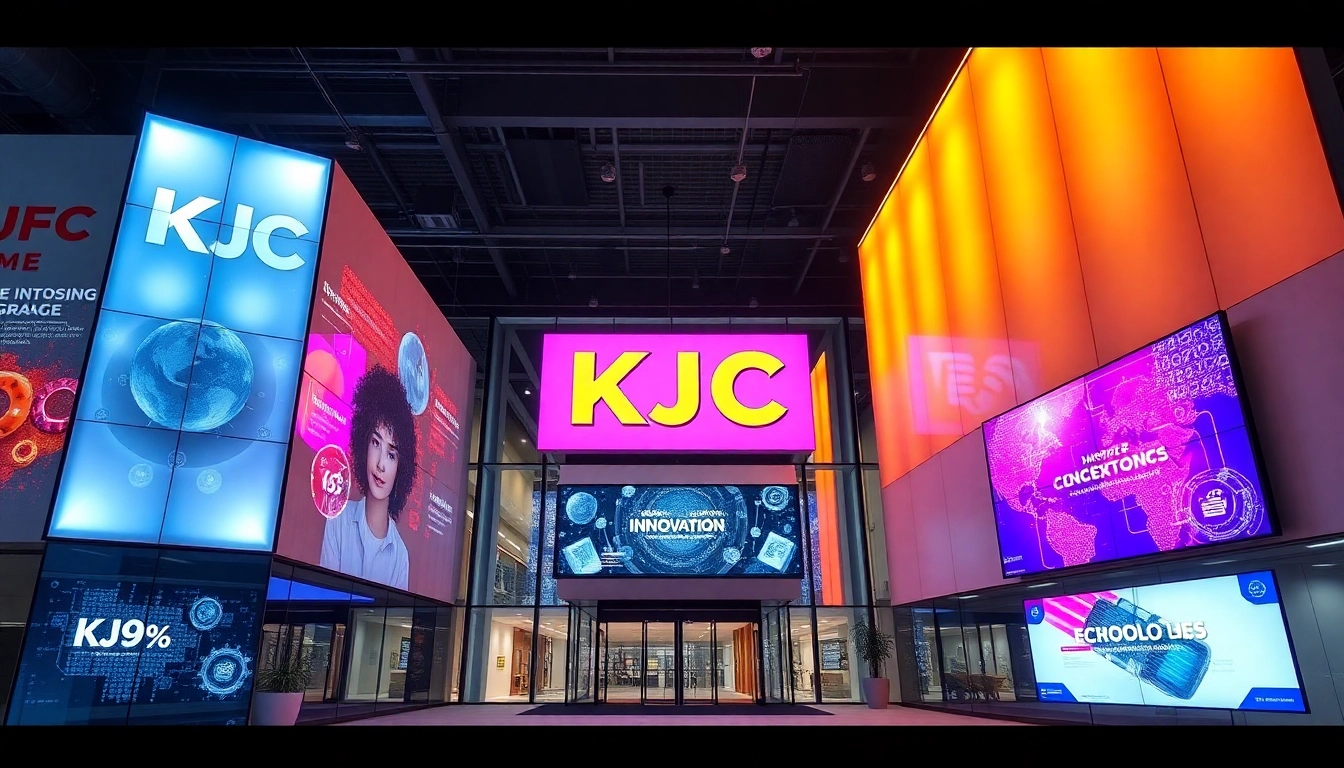 KJC logo displayed on a sleek digital screen, highlighting brand professionalism and technological innovation for users seeking trusted digital entertainment solutions.