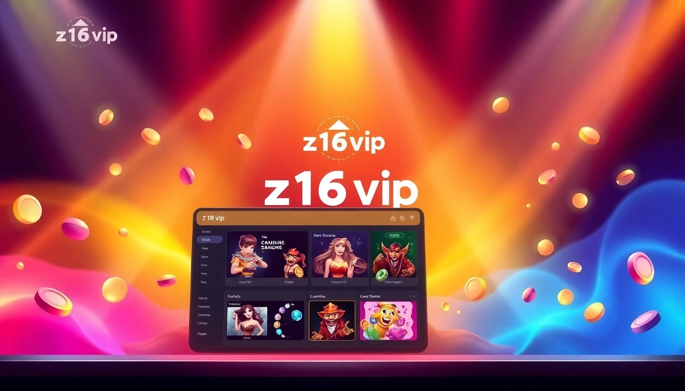 Experience the thrill with z16vip, a leading online casino platform renowned for transparency and reliability, shown on modern devices in a vibrant setting.