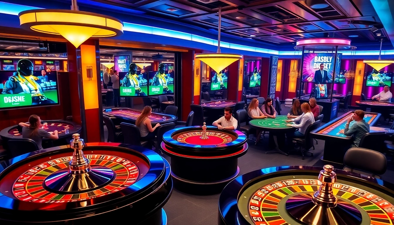 Professional shot of a vibrant Canl casino siteleri setting featuring live dealer games and