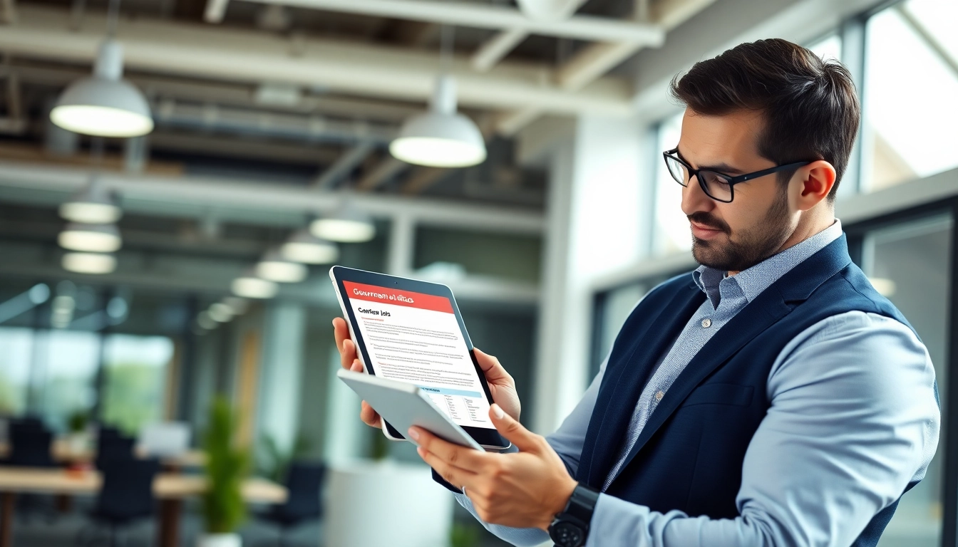Professionals searching Sarkari Naukri updates on digital devices for government jobs in India