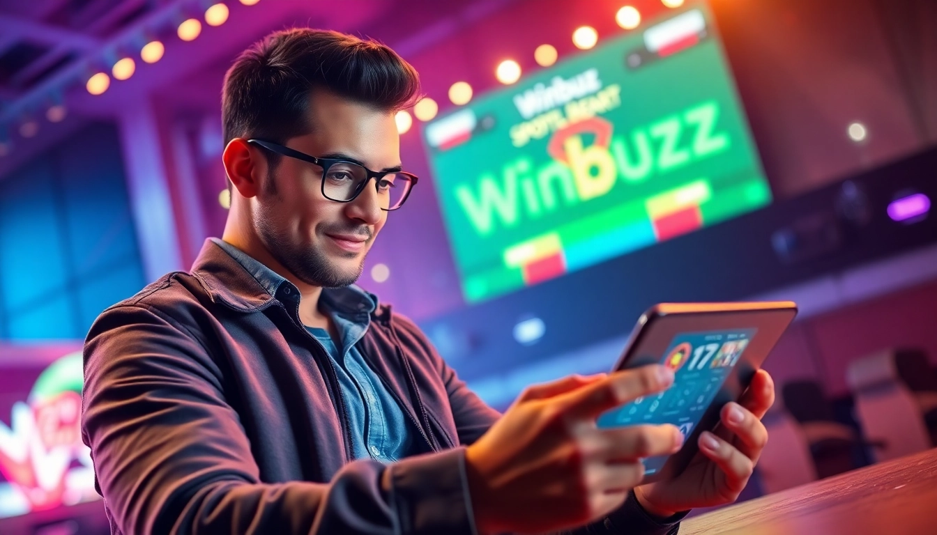Winbuzz branding displayed on a users device during online betting session, showcasing trust