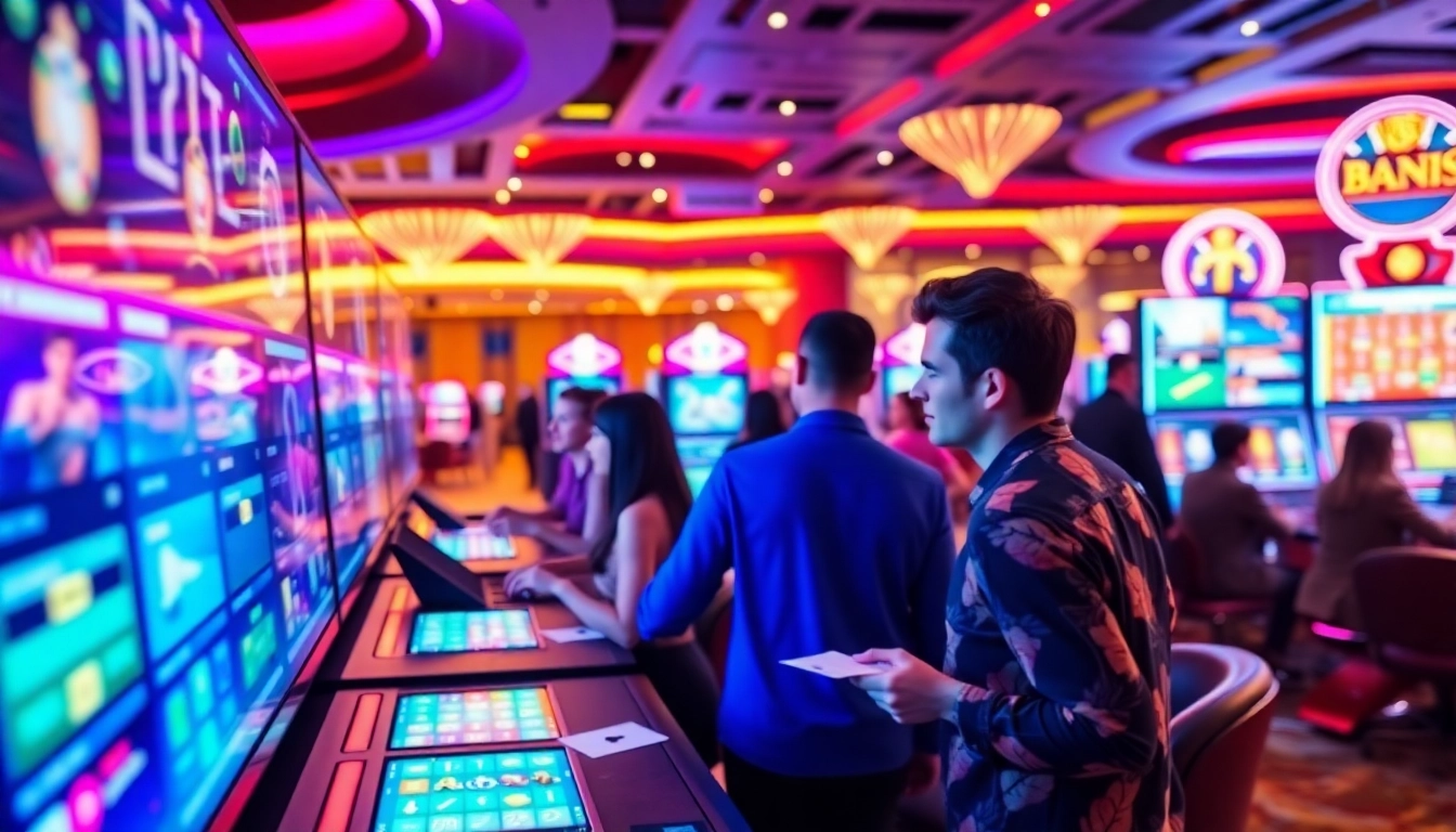 Professional gaming environment showcasing popular casino siteleri with lively players and