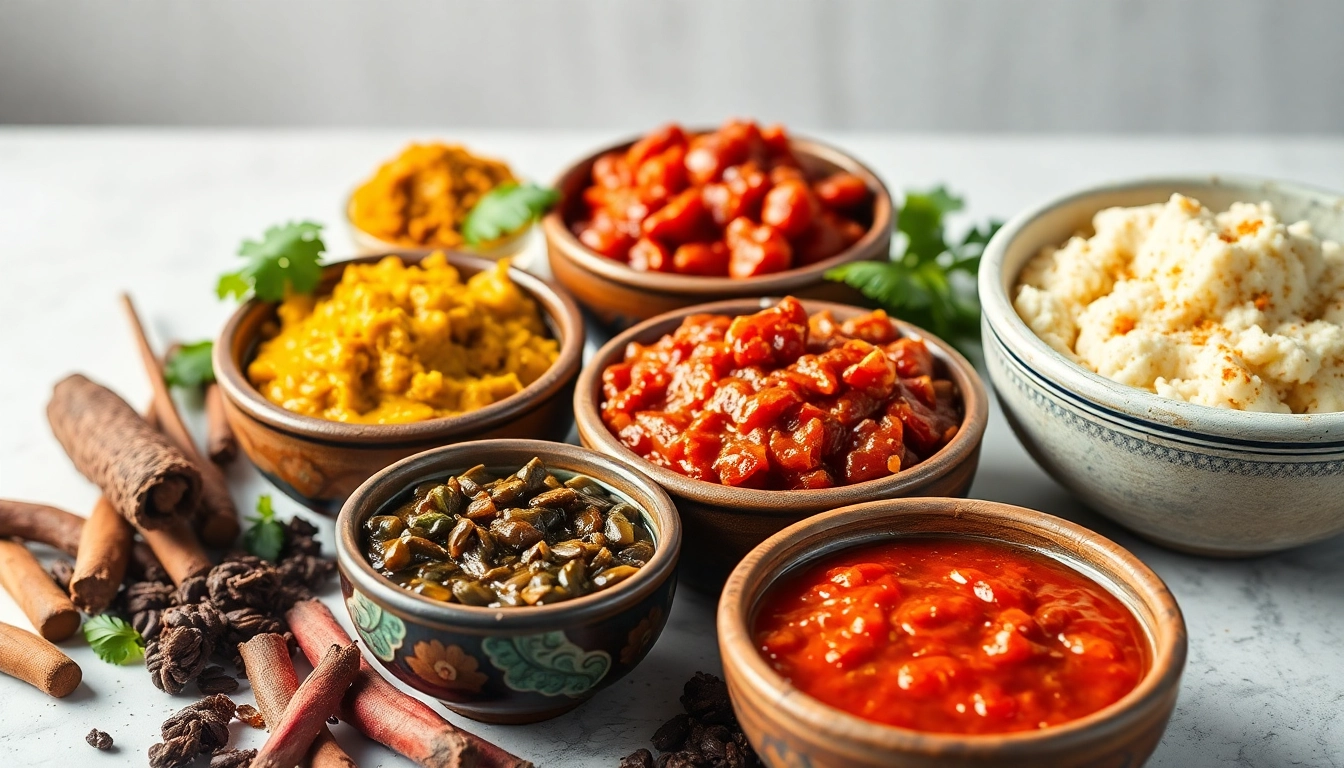 Assorted Cooking Paste & Chutney varieties including garlic, ginger, and green chili pastes,